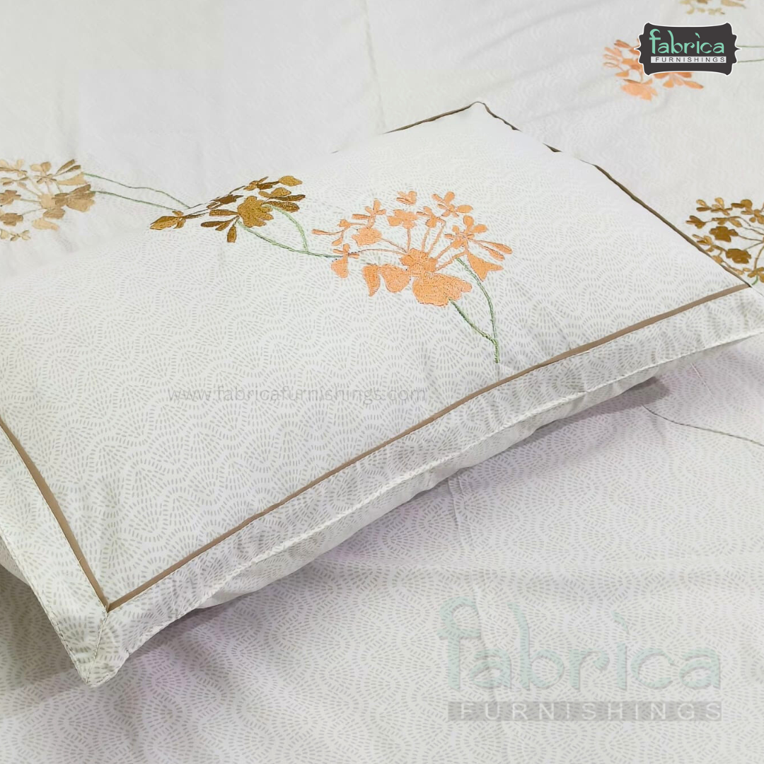 Kasturi Designer Pure Cotton Embroidered king Size Bedsheet