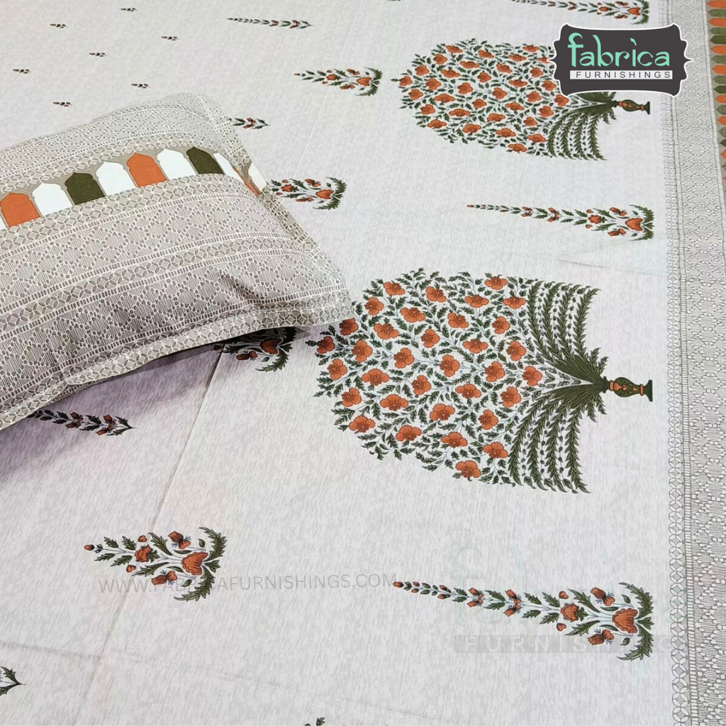 Sengol Super King Size Pure Cotton Printed Bedsheet Set