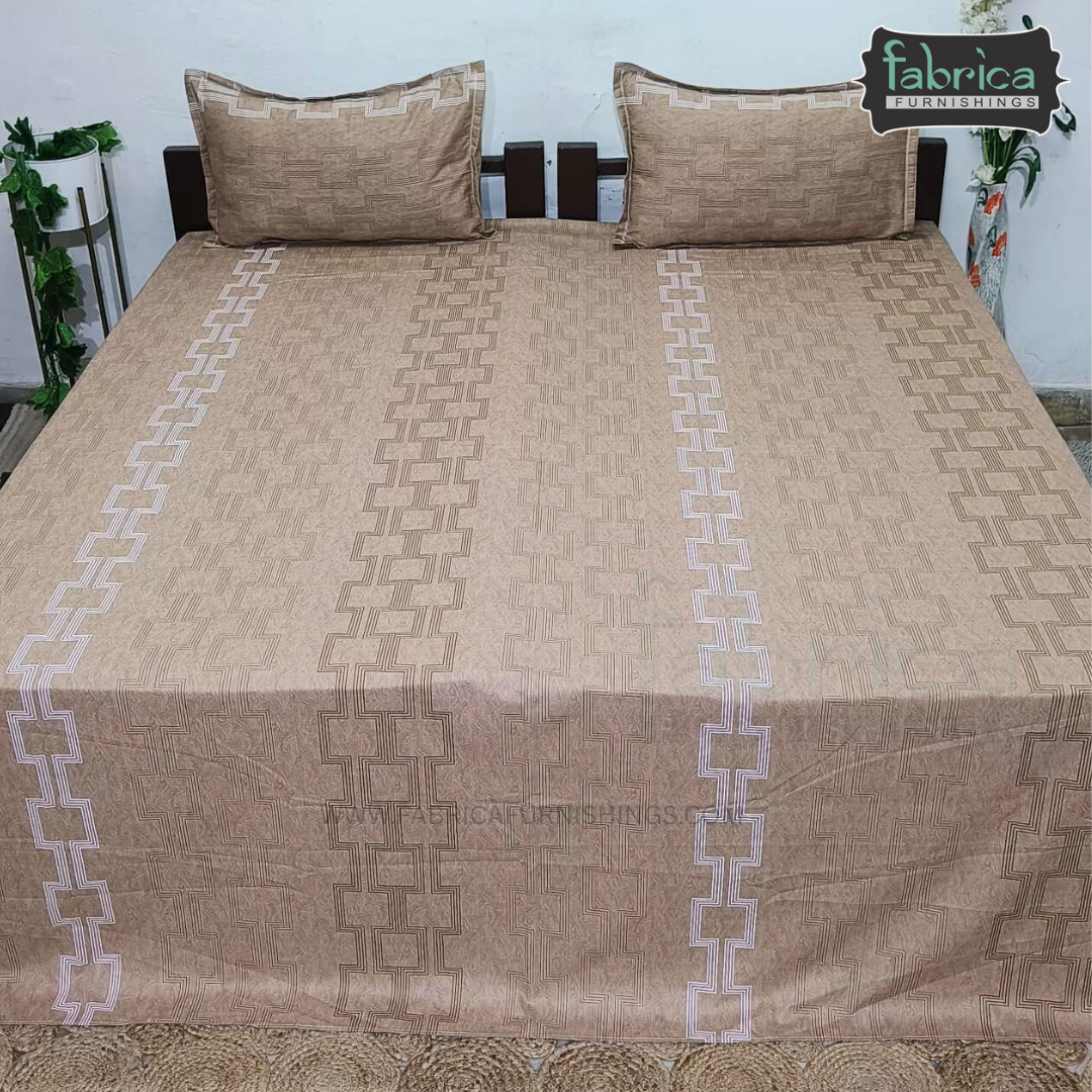 Texture Super King Size Pure Cotton Printed Bedsheet Set