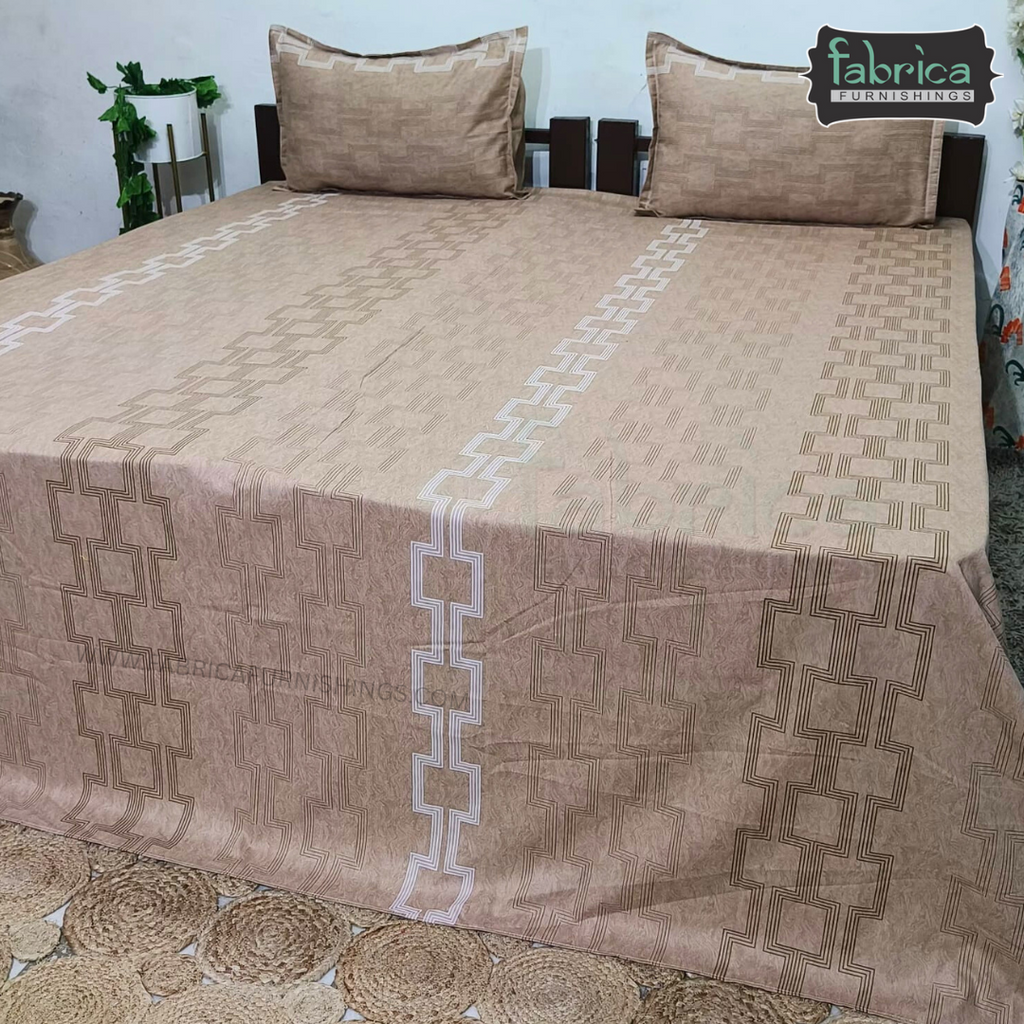 Texture Super King Size Pure Cotton Printed Bedsheet Set