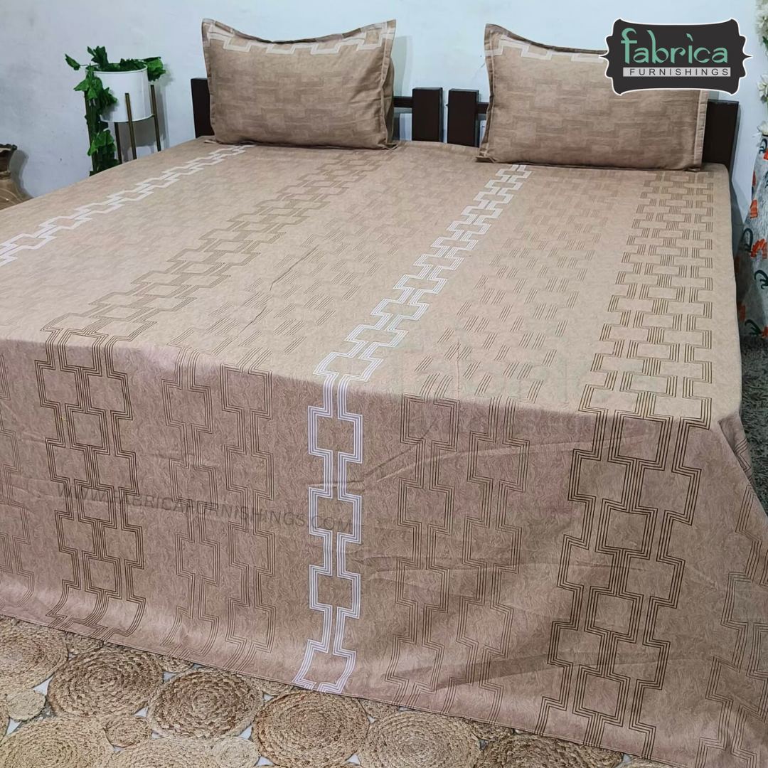 Texture Super King Size Pure Cotton Printed Bedsheet Set