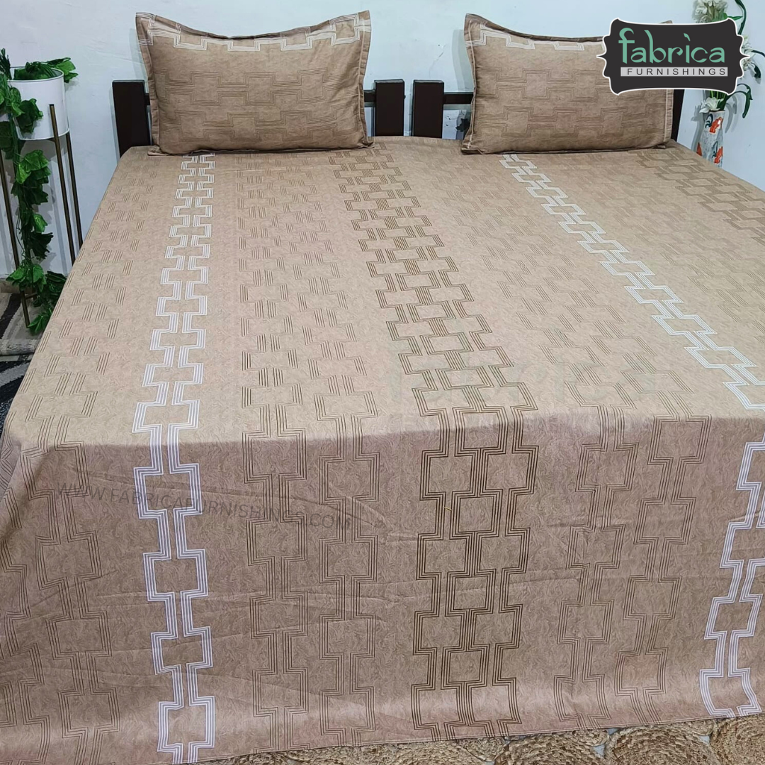 Texture Super King Size Pure Cotton Printed Bedsheet Set