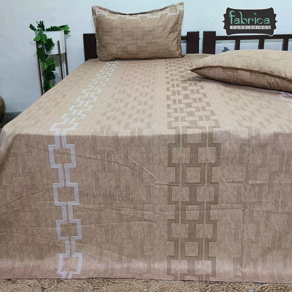 Texture Super King Size Pure Cotton Printed Bedsheet Set