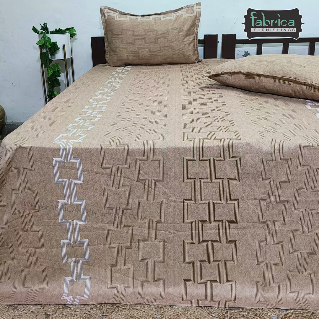 Texture Super King Size Pure Cotton Printed Bedsheet Set