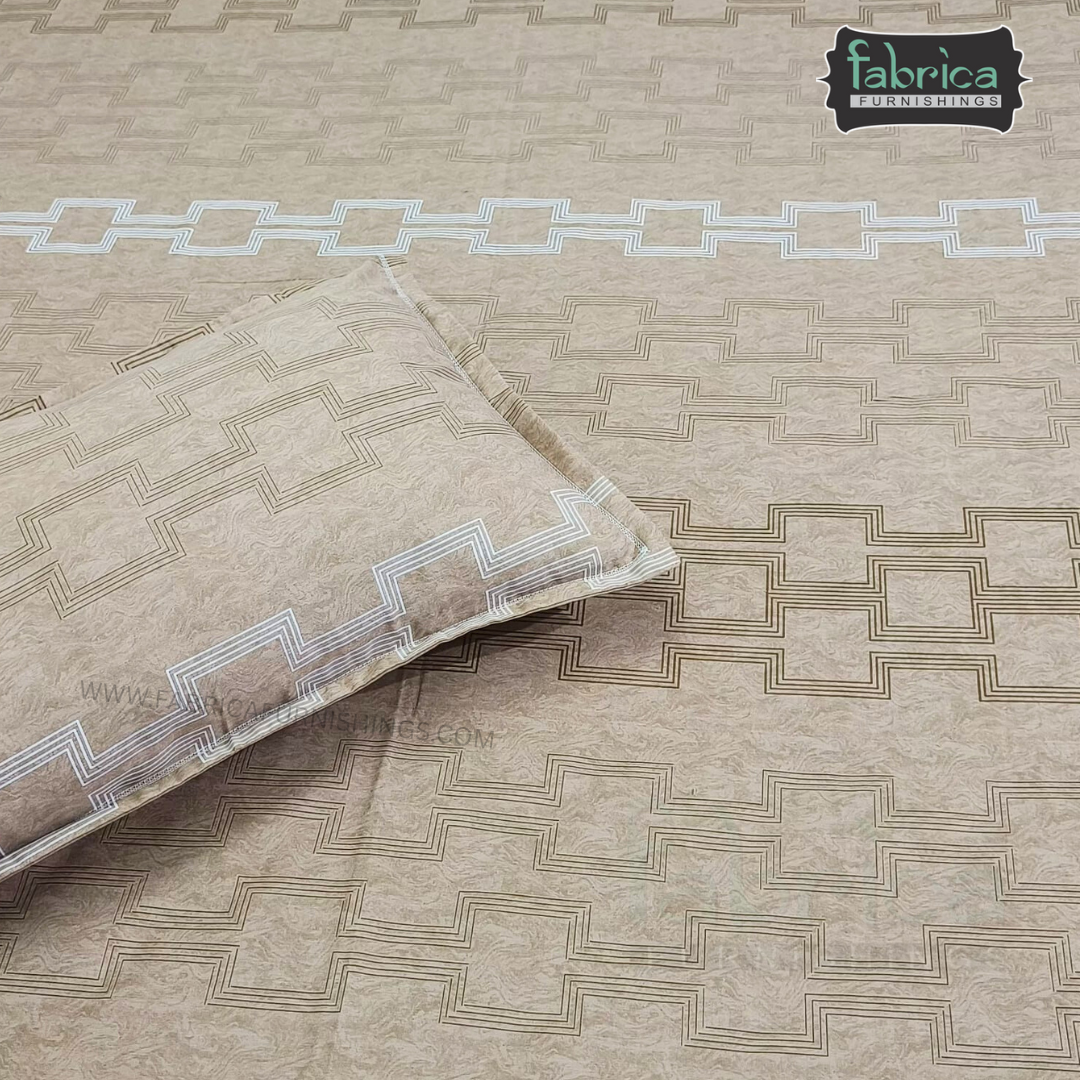 Texture Super King Size Pure Cotton Printed Bedsheet Set