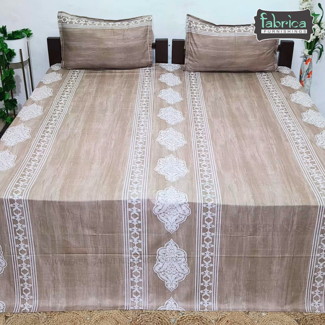 Texture Super King Size Pure Cotton Printed Bedsheet Set