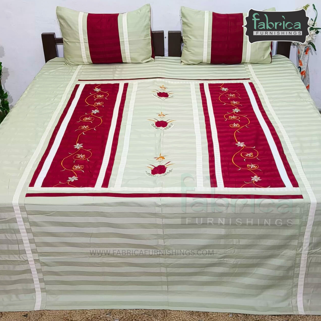 Fabby Decor Designer Embroidered king Size Bed Sheets