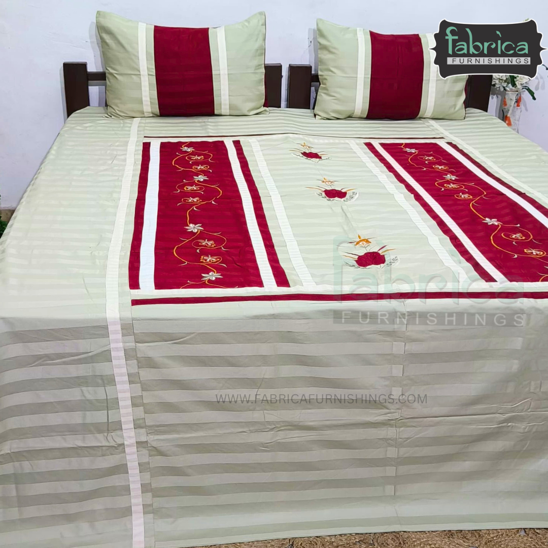 Fabby Decor Designer Embroidered king Size Bed Sheets