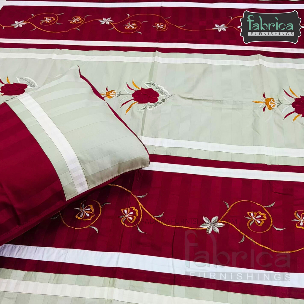 Fabby Decor Designer Embroidered king Size Bed Sheets
