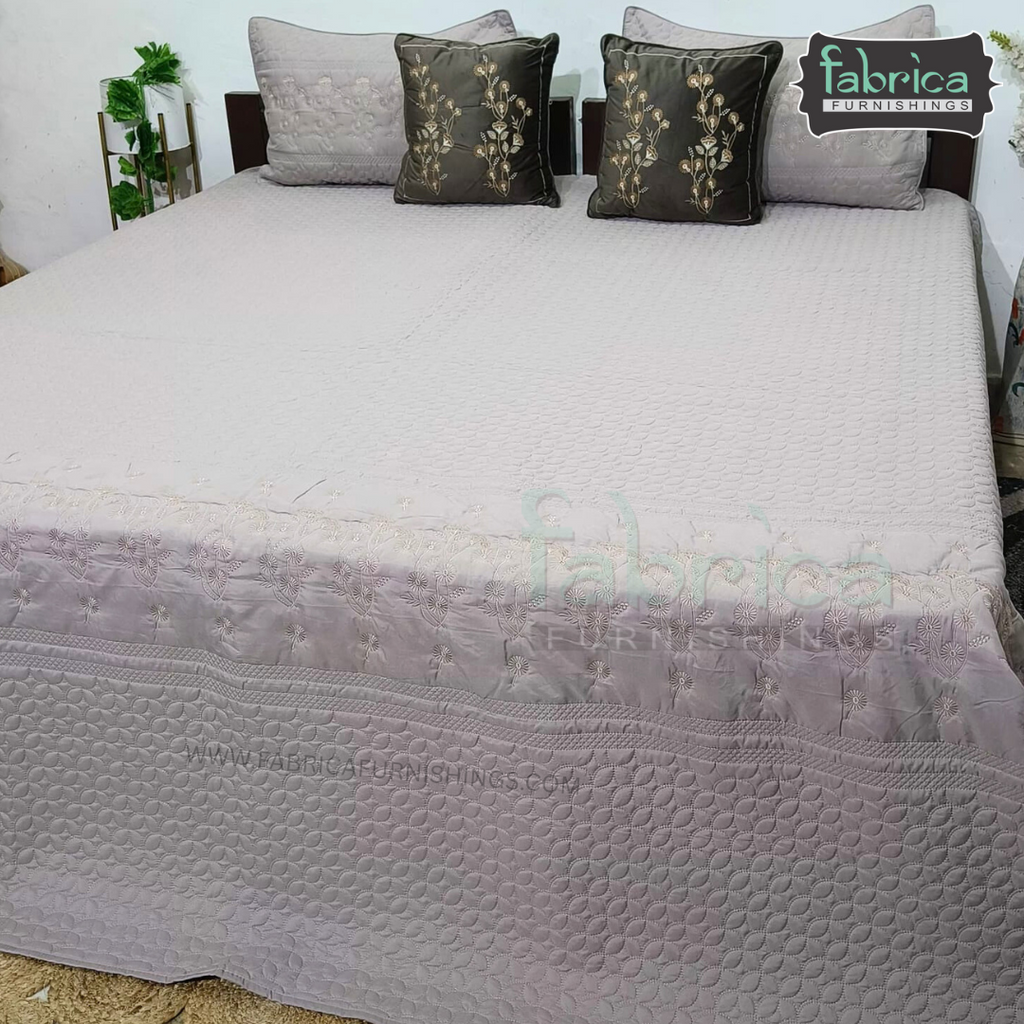 Harvest Embroidered King Size Bedcover set