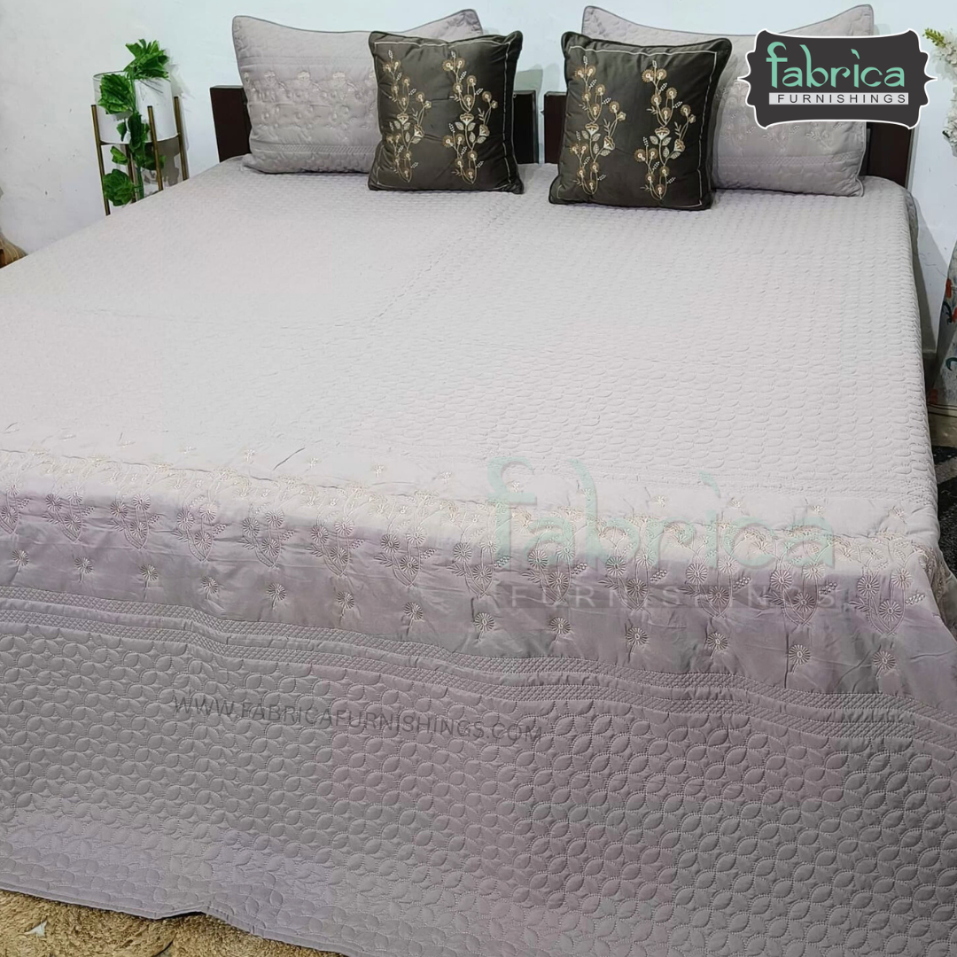 Harvest Embroidered King Size Bedcover set