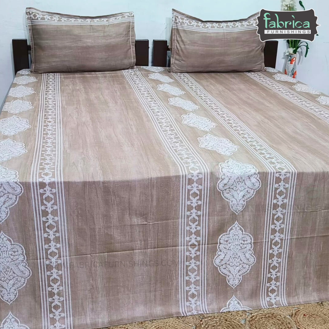 Texture Super King Size Pure Cotton Printed Bedsheet Set