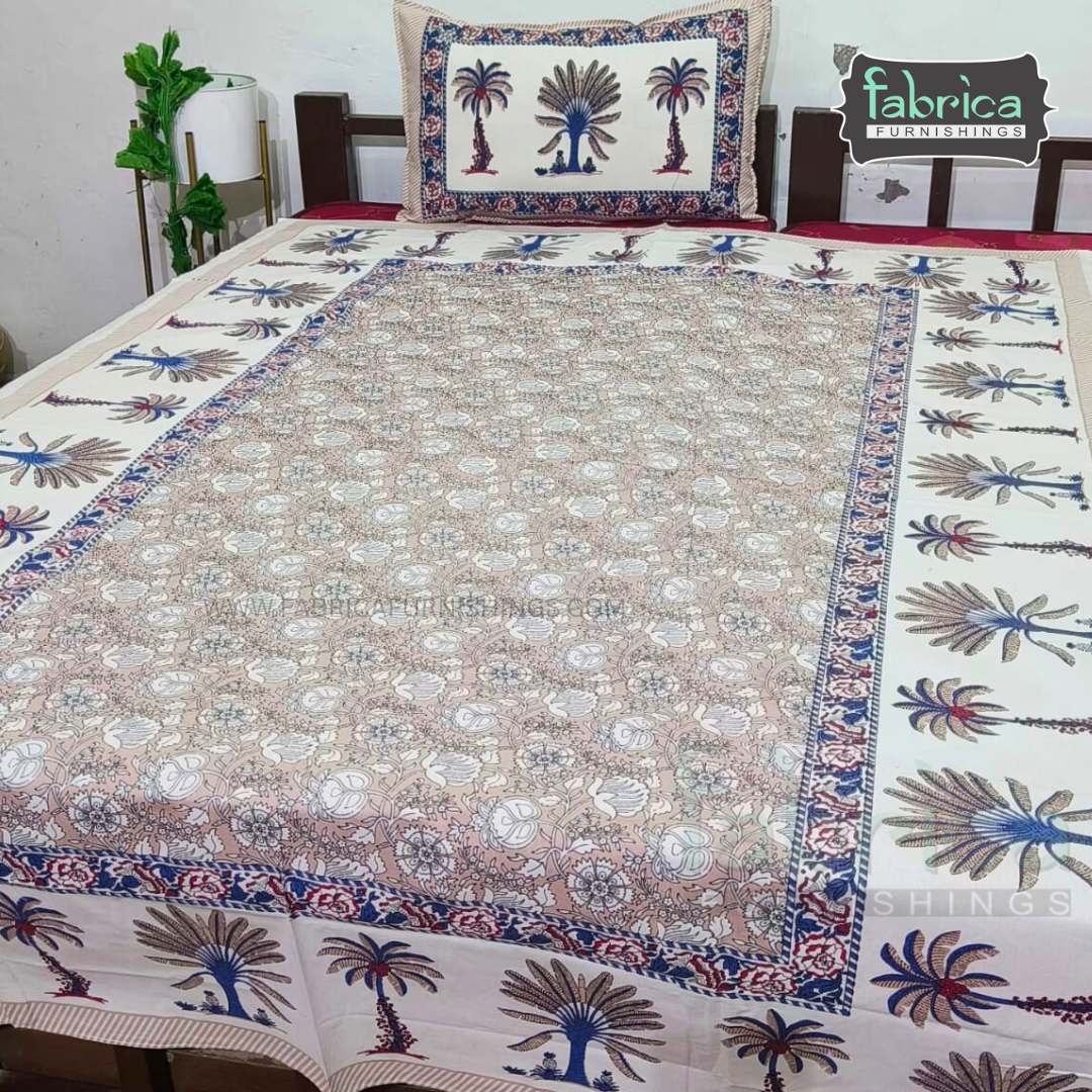 Rangbirangi  Printed Single Bed Pure Cotton Bedsheet Set