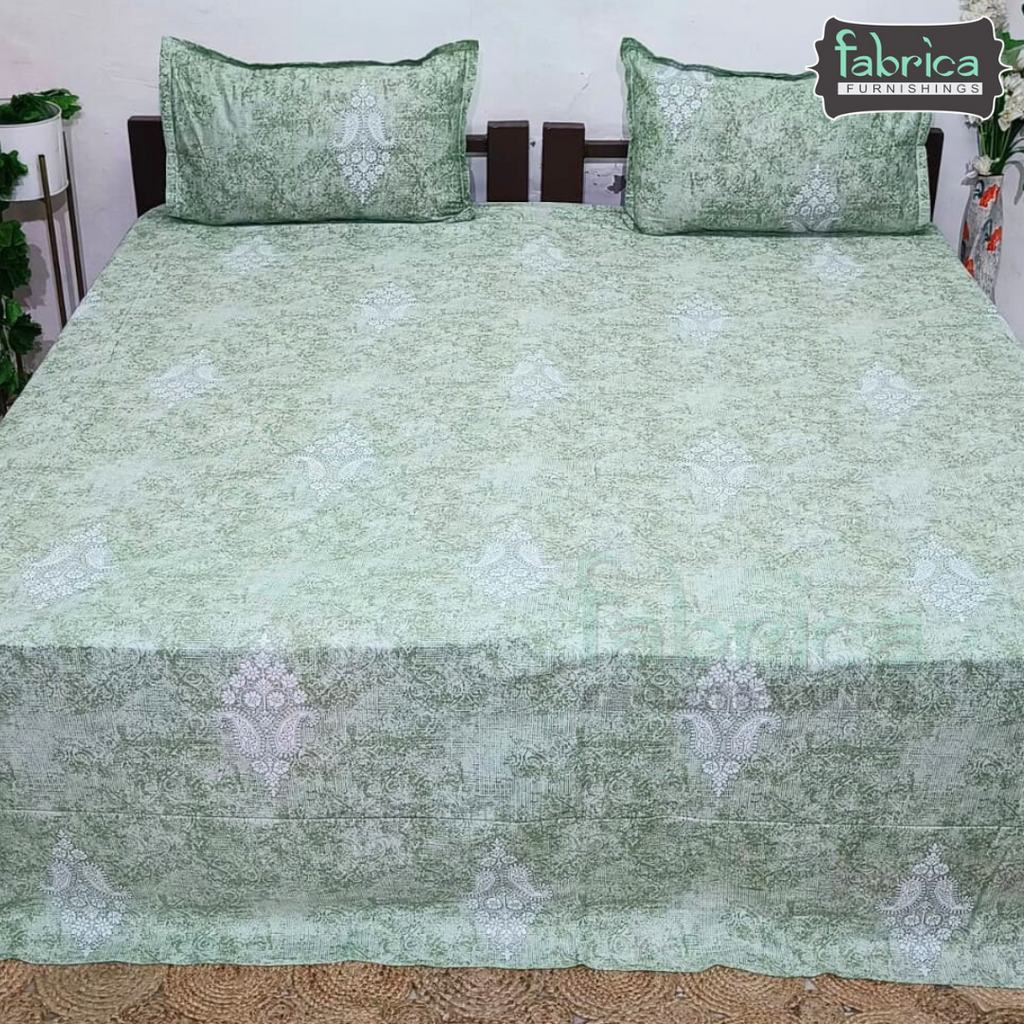 Texture Super King Size Pure Cotton Printed Bedsheet Set