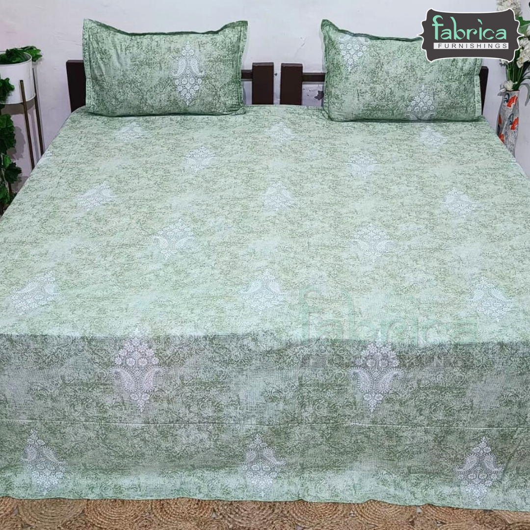 Texture Super King Size Pure Cotton Printed Bedsheet Set