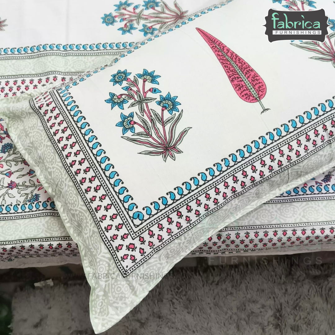 Rangbirangi  Printed Single Bed Pure Cotton Bedsheet Set