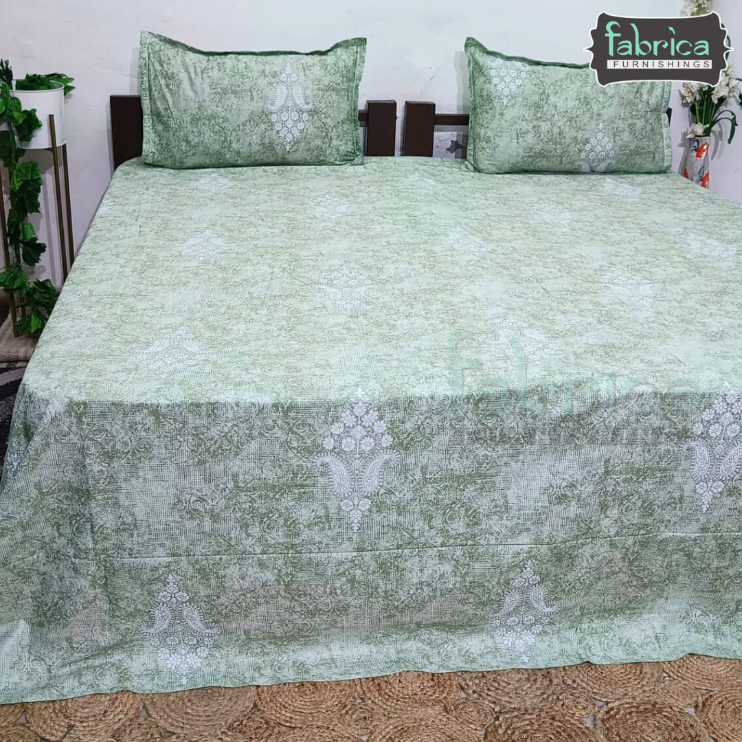 Texture Super King Size Pure Cotton Printed Bedsheet Set