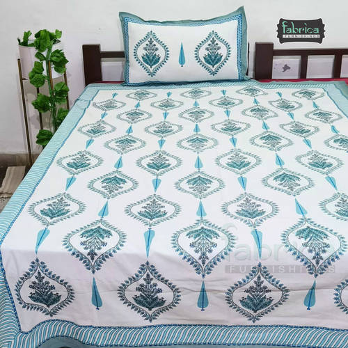 Ananta Pure Cotton Handblock Print Single Bed Bedsheet