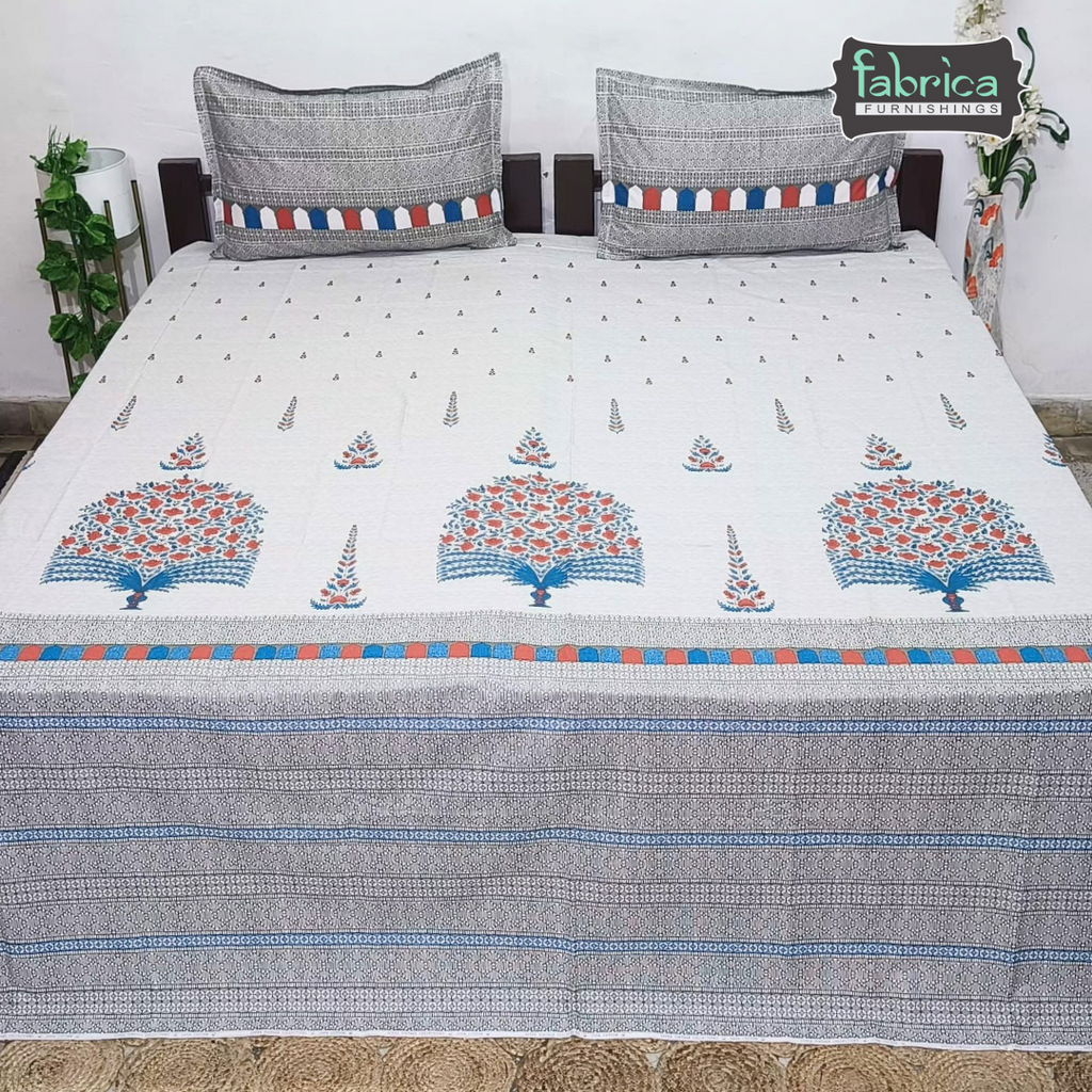 Sengol Super King Size Pure Cotton Printed Bedsheet Set