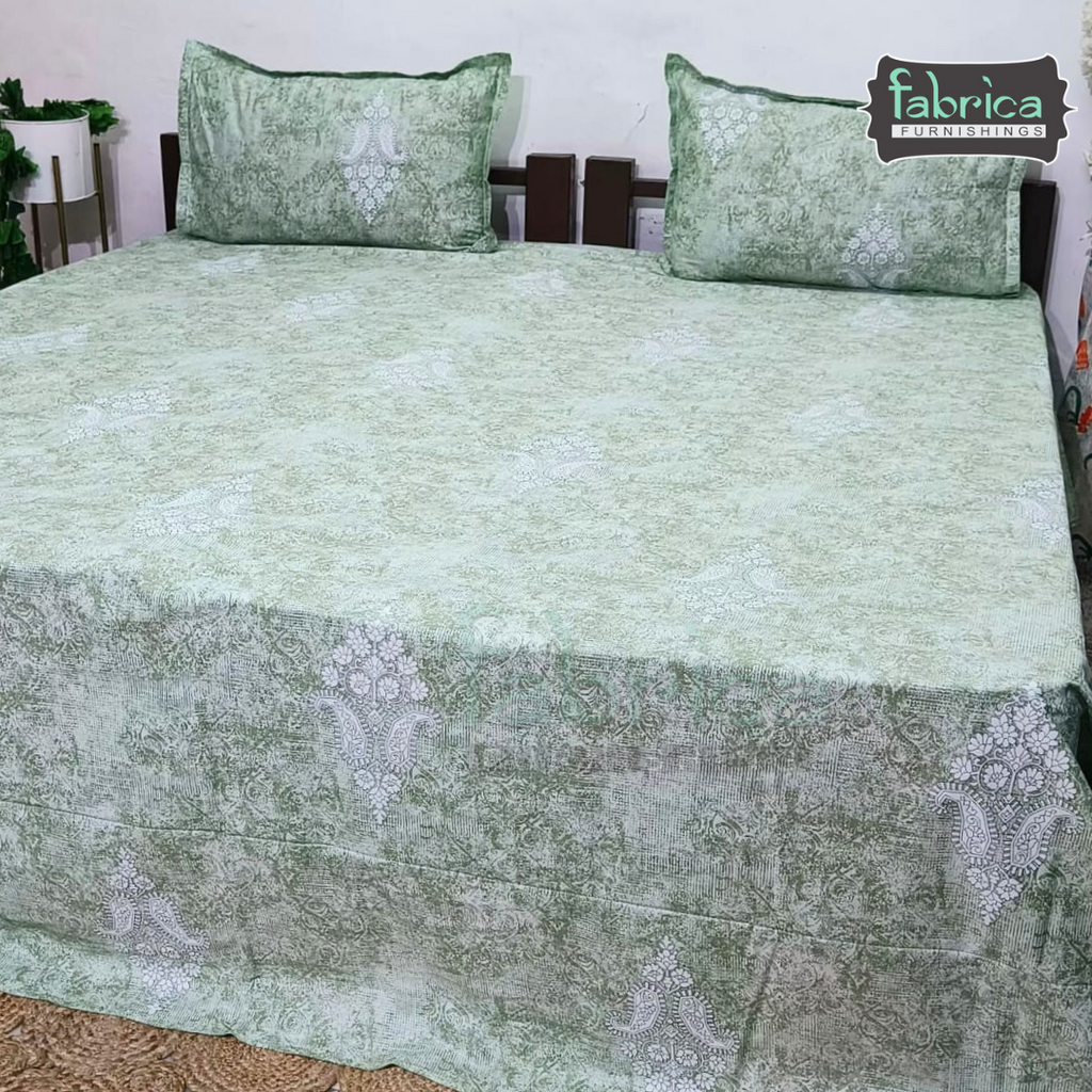 Texture Super King Size Pure Cotton Printed Bedsheet Set