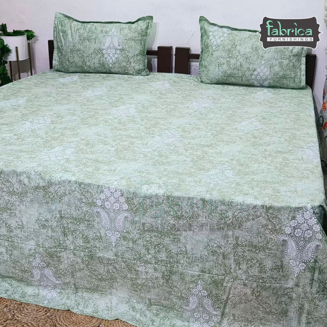 Texture Super King Size Pure Cotton Printed Bedsheet Set