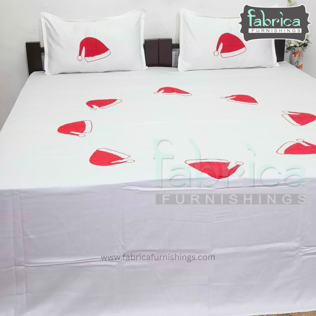 Dreamy Decor Pure Cotton King Size Embroidered Bedsheet
