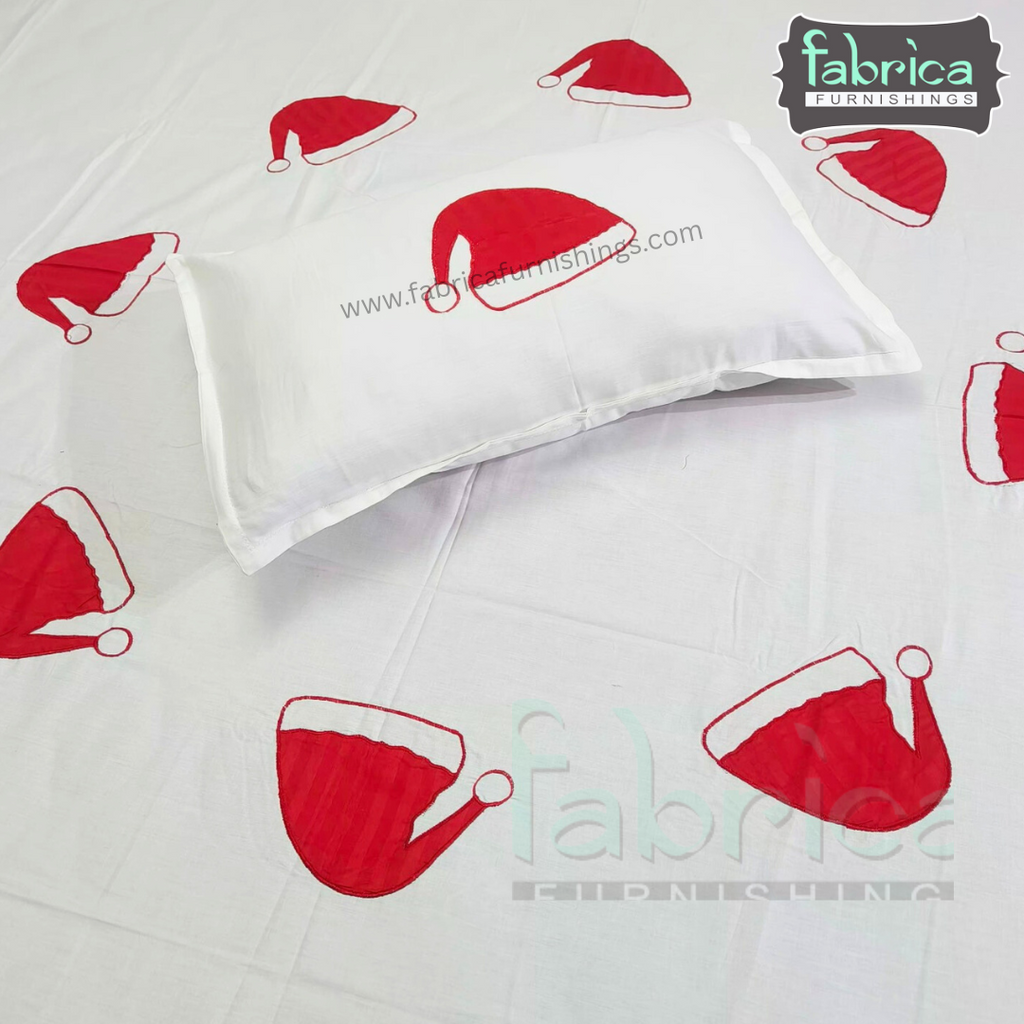 Dreamy Decor Pure Cotton King Size Embroidered Bedsheet