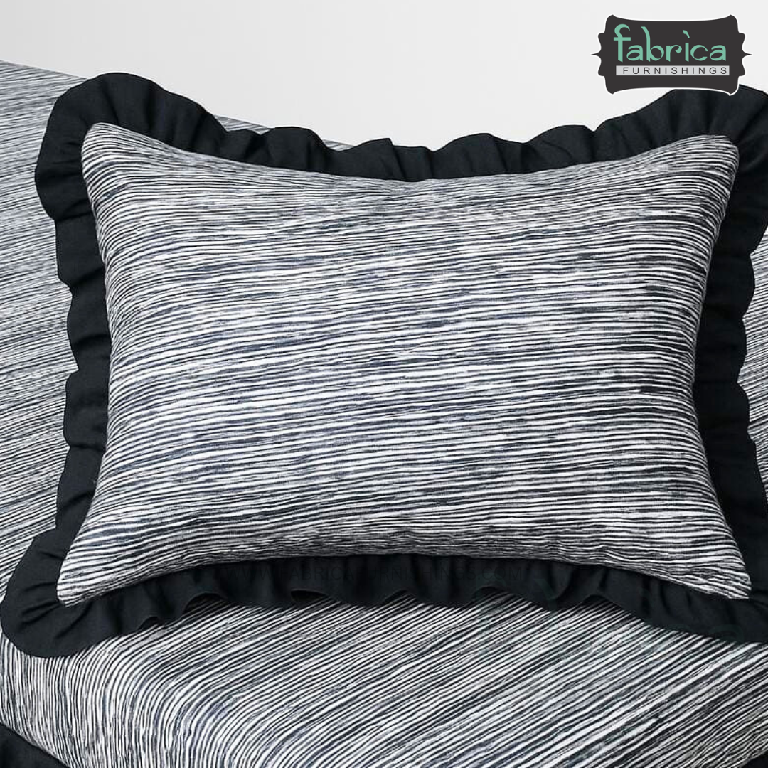 Florence Printed  King Size Pure Cotton Quilted Frill Work Bedcover