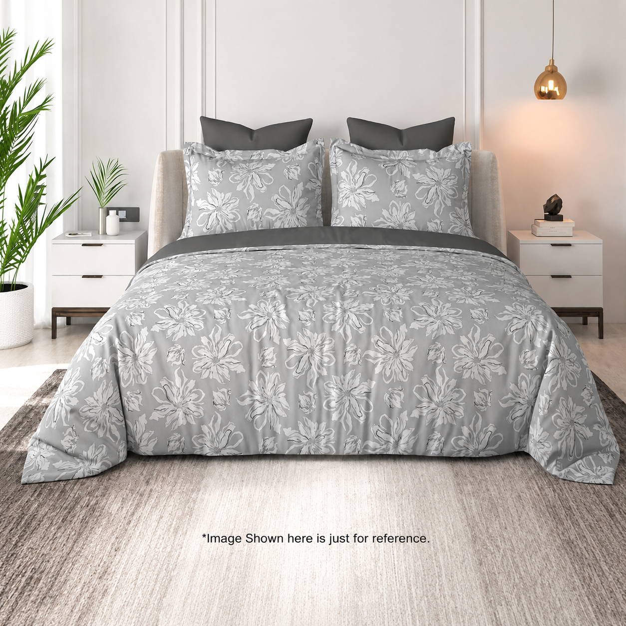 Floral Bliss King Size Pure Cotton Printed Bedsheet Set