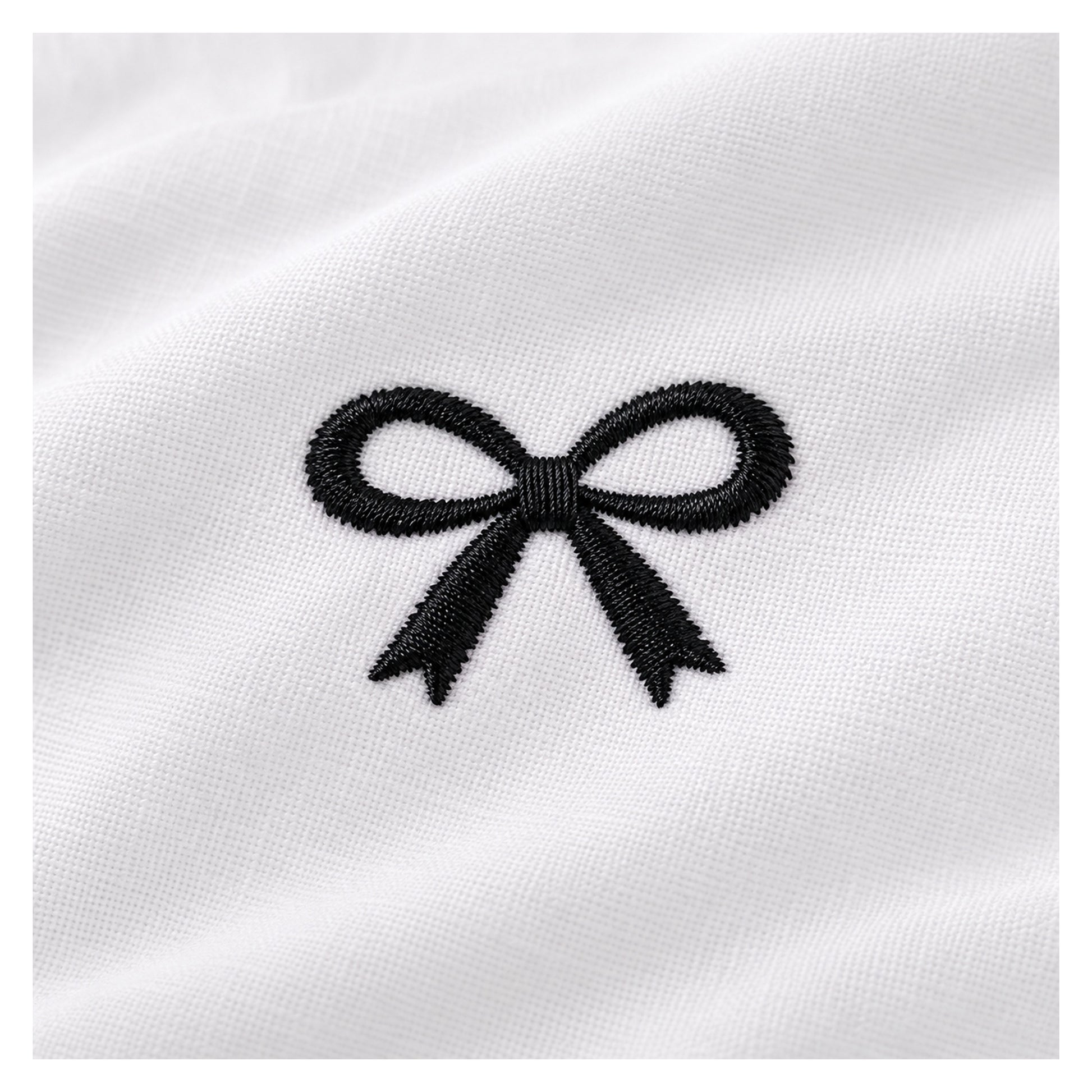 Floral Bloom Premium Pure Cotton King-Size White & Black Bow Embroidered Bedsheet Set