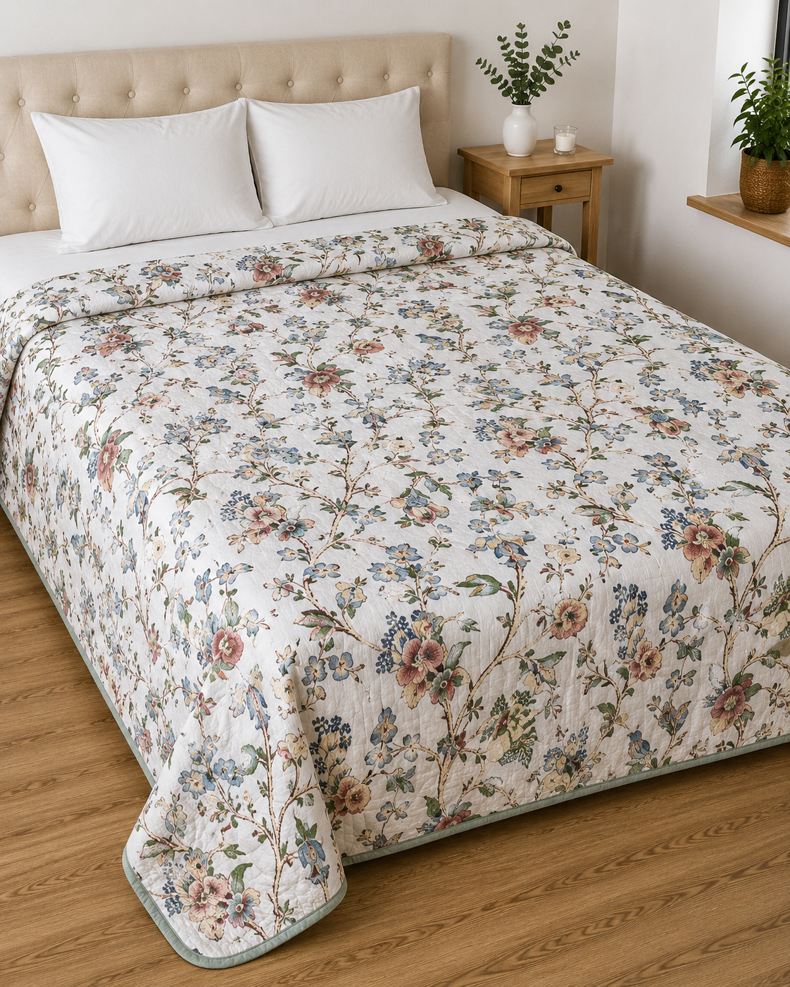 Elegant Elephant Handblock Printed Double Dohar