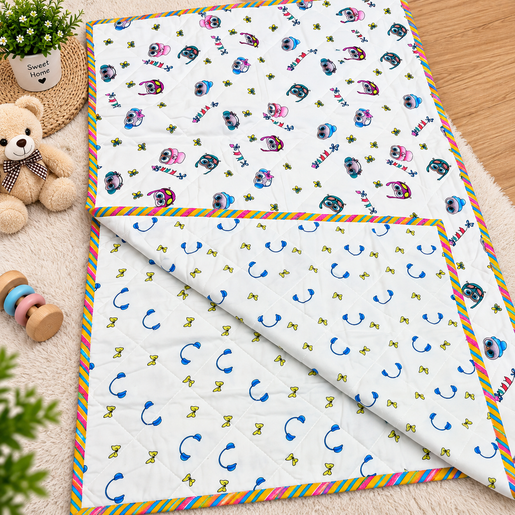 Kidee Fun Safari Printed Pure Mul Cotton Reversible Baby Quilt