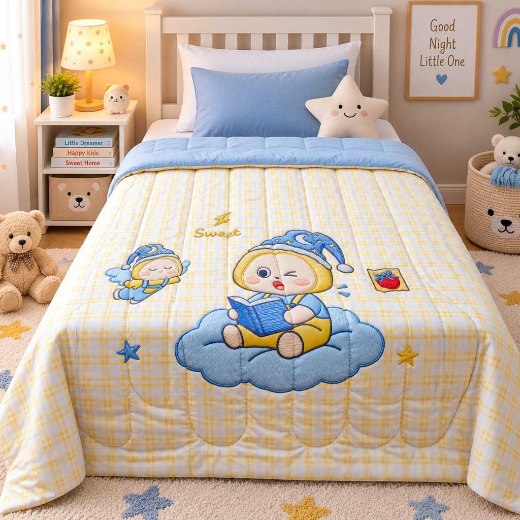 Giigle Kids Sweet Dreams Cartoon Printed Imported Cotton Comforter