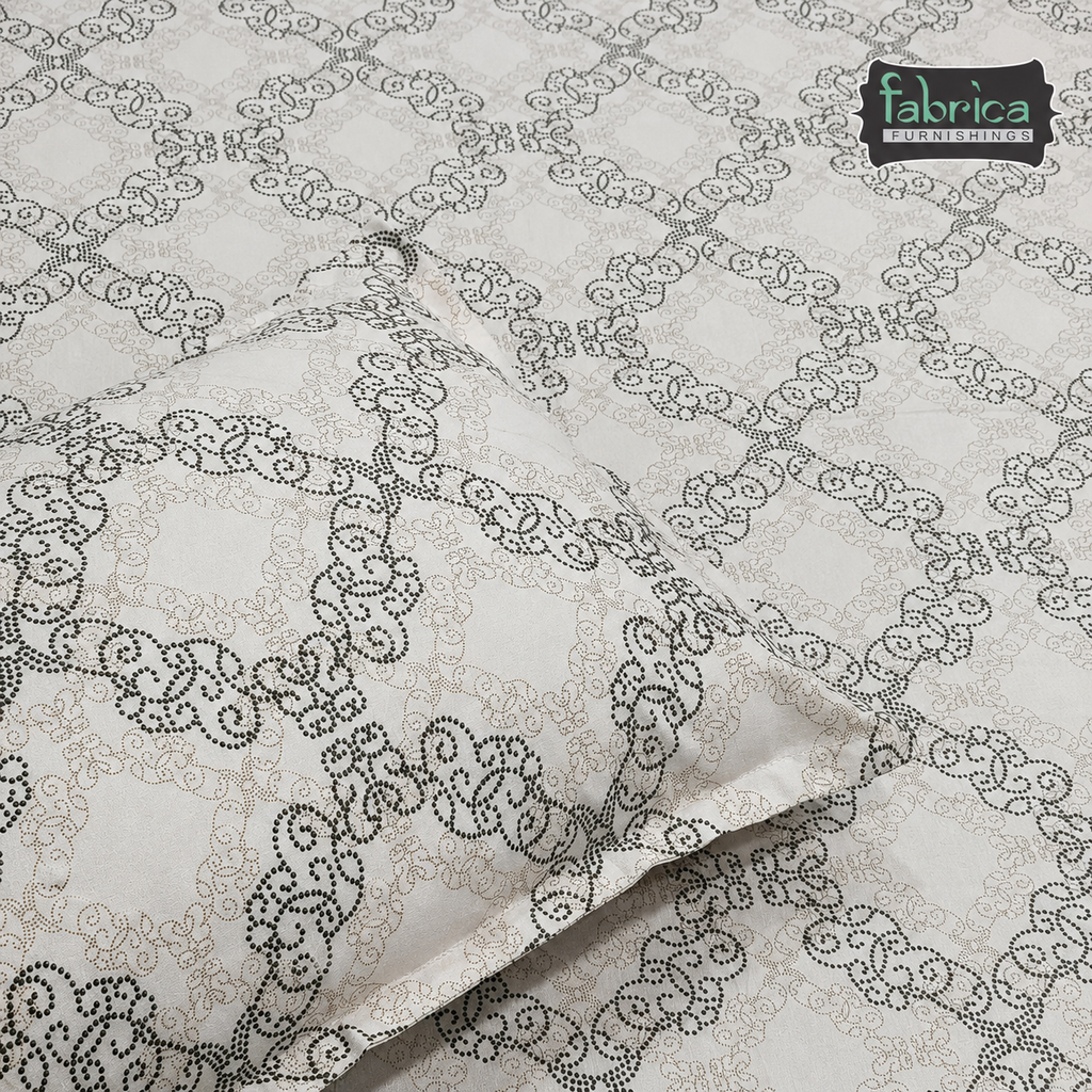 Petal Paradise Queen Size Pure Cotton Printed Bedsheet