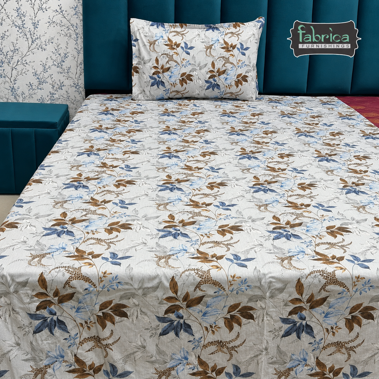 Calm Petals  Printed Pure Cotton Single Bed Sheet
