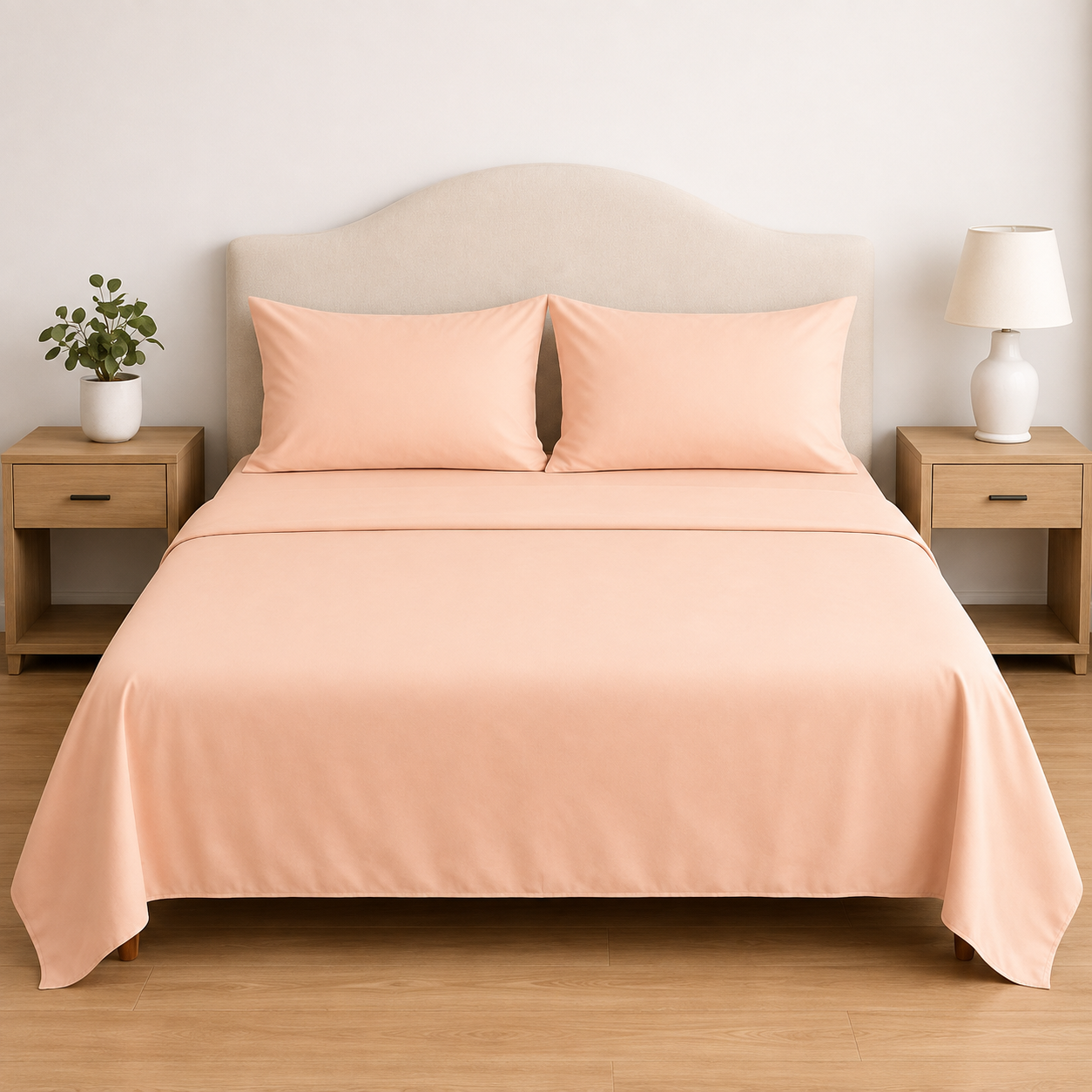 Premium Solid Pure Cotton Queen Size Bedsheet Set
