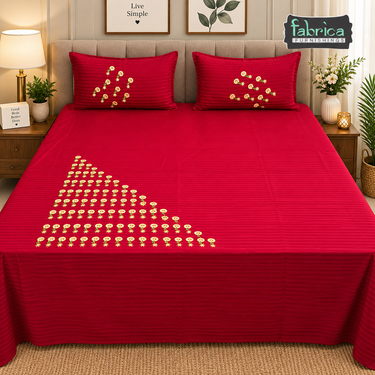 Fabby Royal Designer kingsize Embroider Bedsheet
