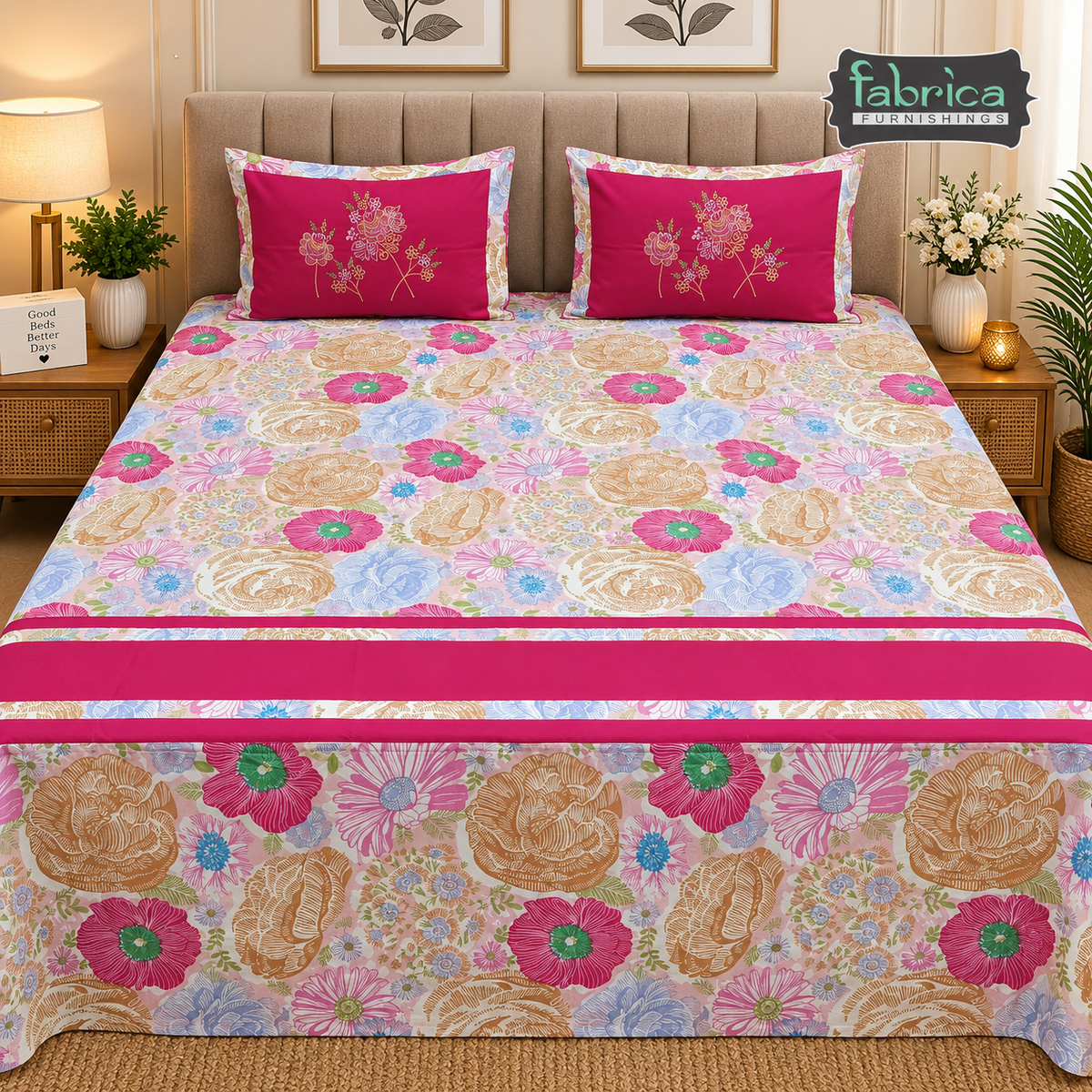 Fabby Designer Pure Cotton King Size Mix & Match Bedsheet