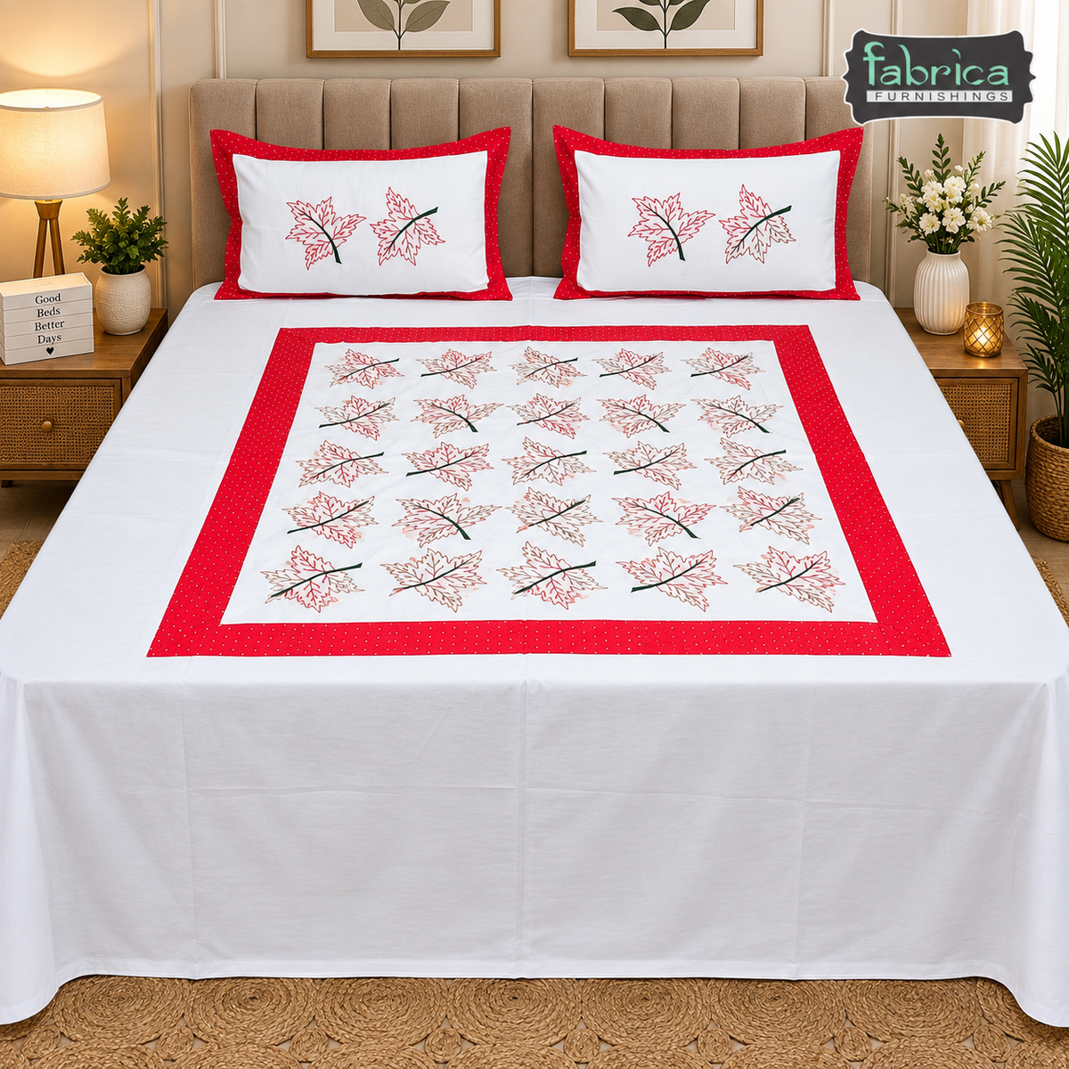 Designer Embroidered Pure Cotton  king Size Bed Sheets