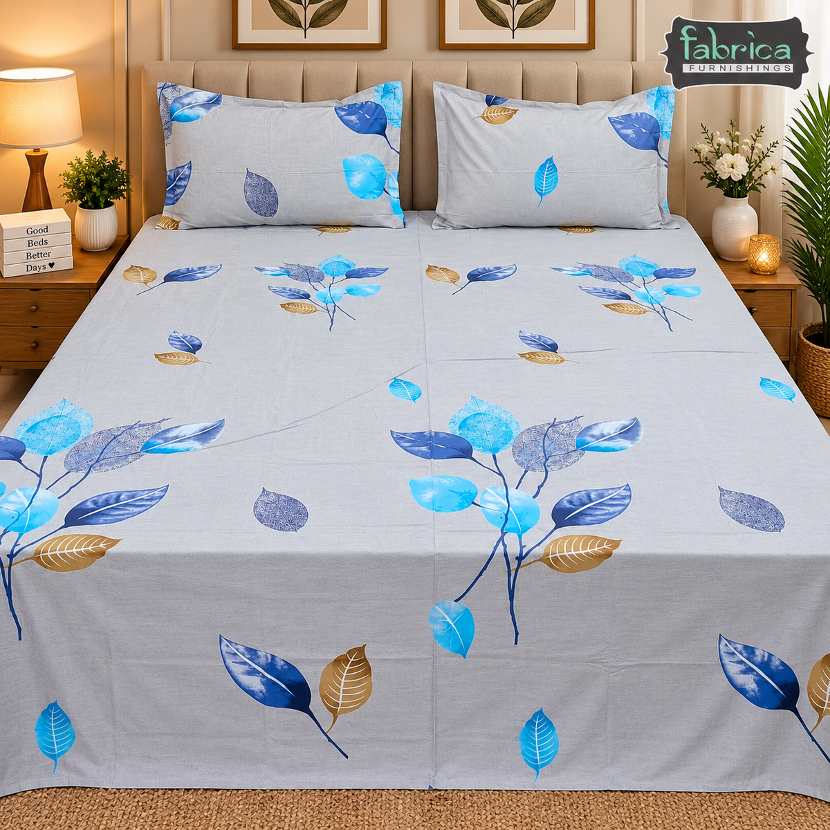 Pearl Print Premium Pure Cotton king Size Bedsheet