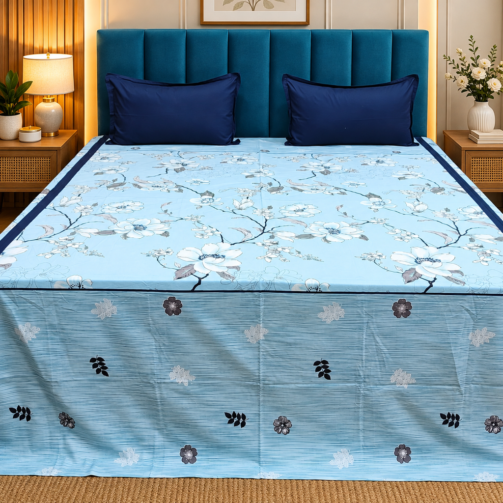 Fabby Home Printed Pure Cotton King Size Bedsheet