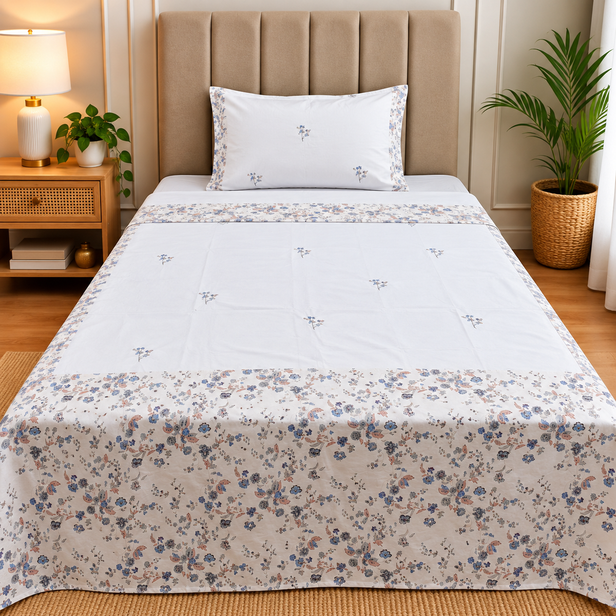 Heritage Weave Premium Single Bed Pure Cotton Embroidered AC Duvet Cover