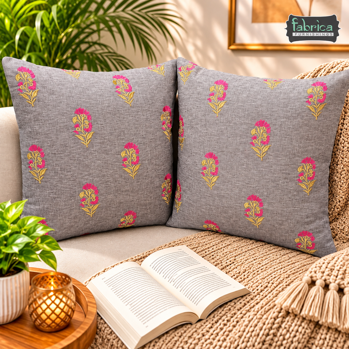 Anita's Royal Embroidered Designer Cushion cover 5 Pcs Set