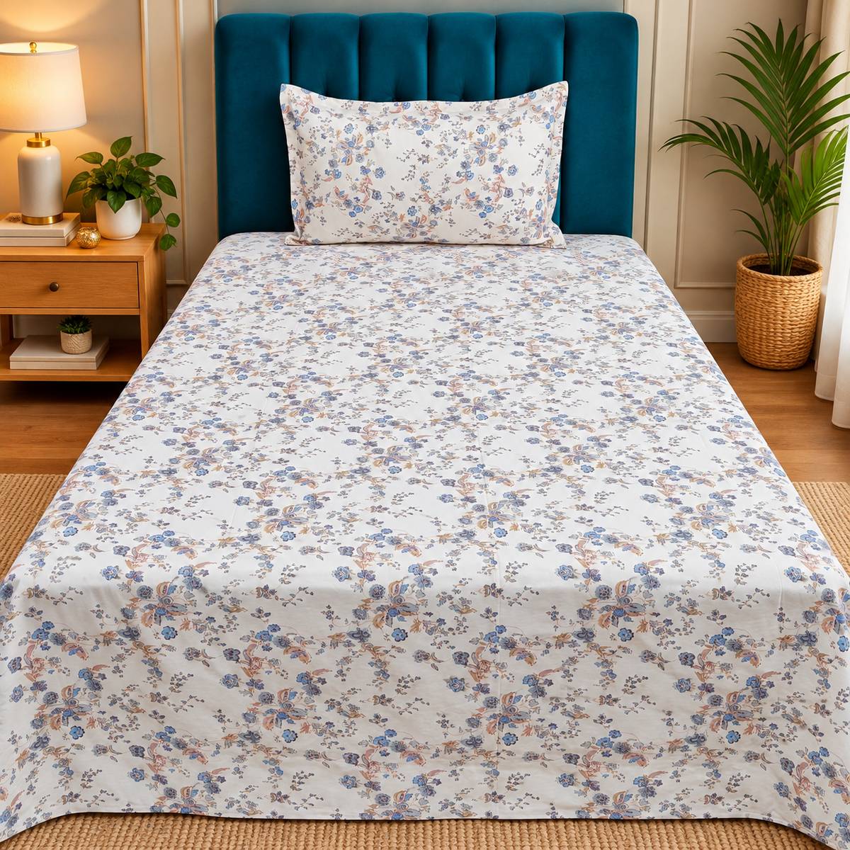 Export Cotton  Printed Single Bedsheet