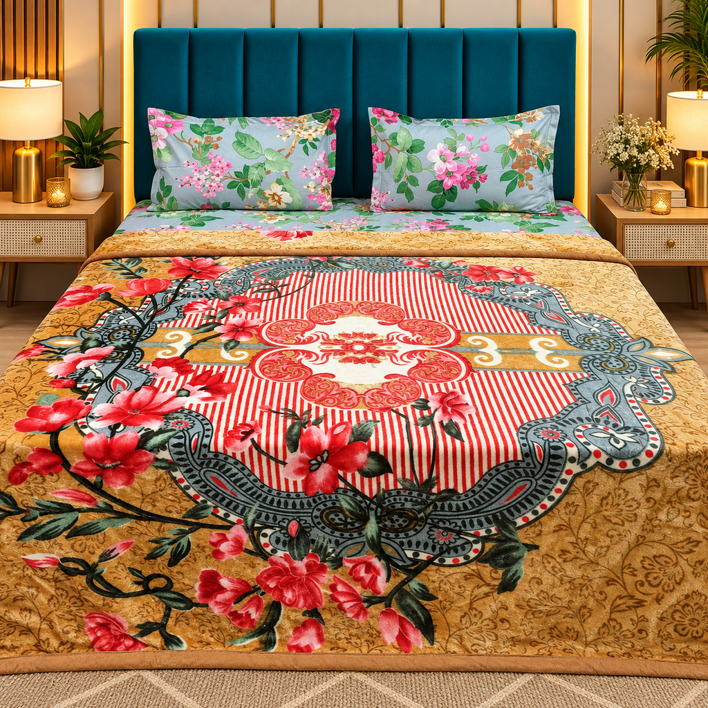 Royal comfort Floral Printed Double Bed Blanket