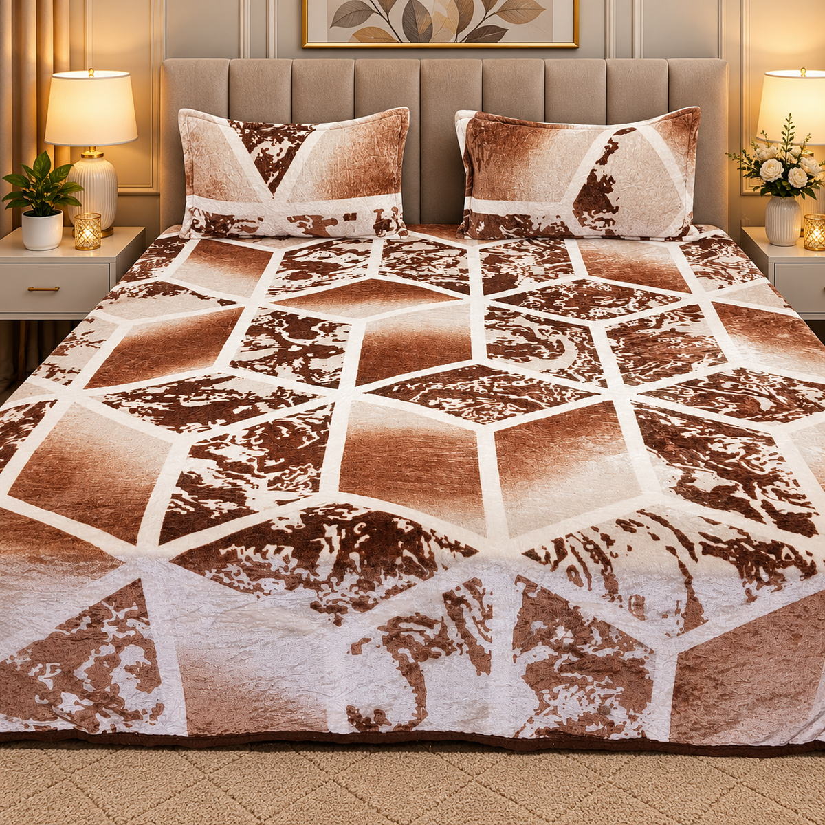 Flano Super Warm King size Winter Bedding Set