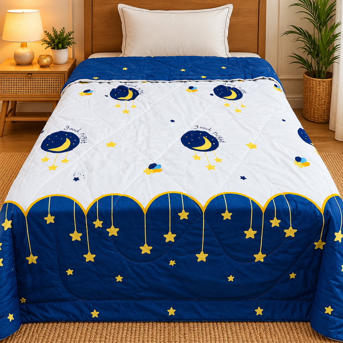 Ananta Pure Cotton Handblock Print Single Bed Bedsheet