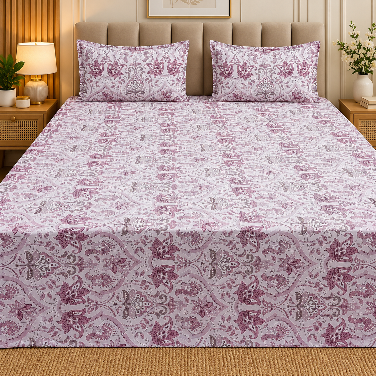 Glory Pure Cotton Premium King Size Bedsheet