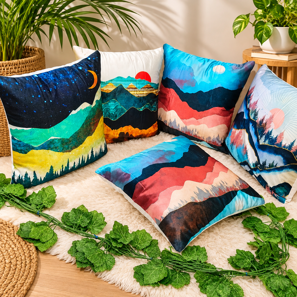 Anita's Royal Digital  Cushion Covers (SET OF 5).