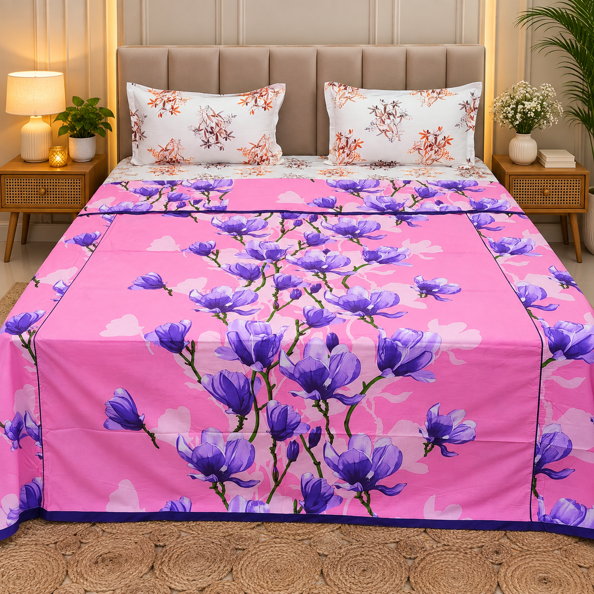 Premium Double Bed Pure Cotton Printed Ac Duvet Cover